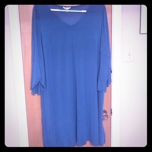 Cato Blue Dress with bell sleeves